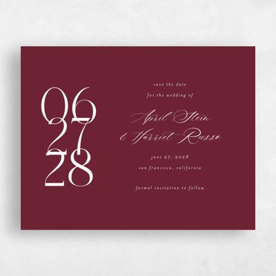 Wine, Red Wedding Save the Date - Aion Landscape