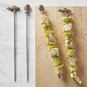 Copper Fish Finial Skewers, Set of 4