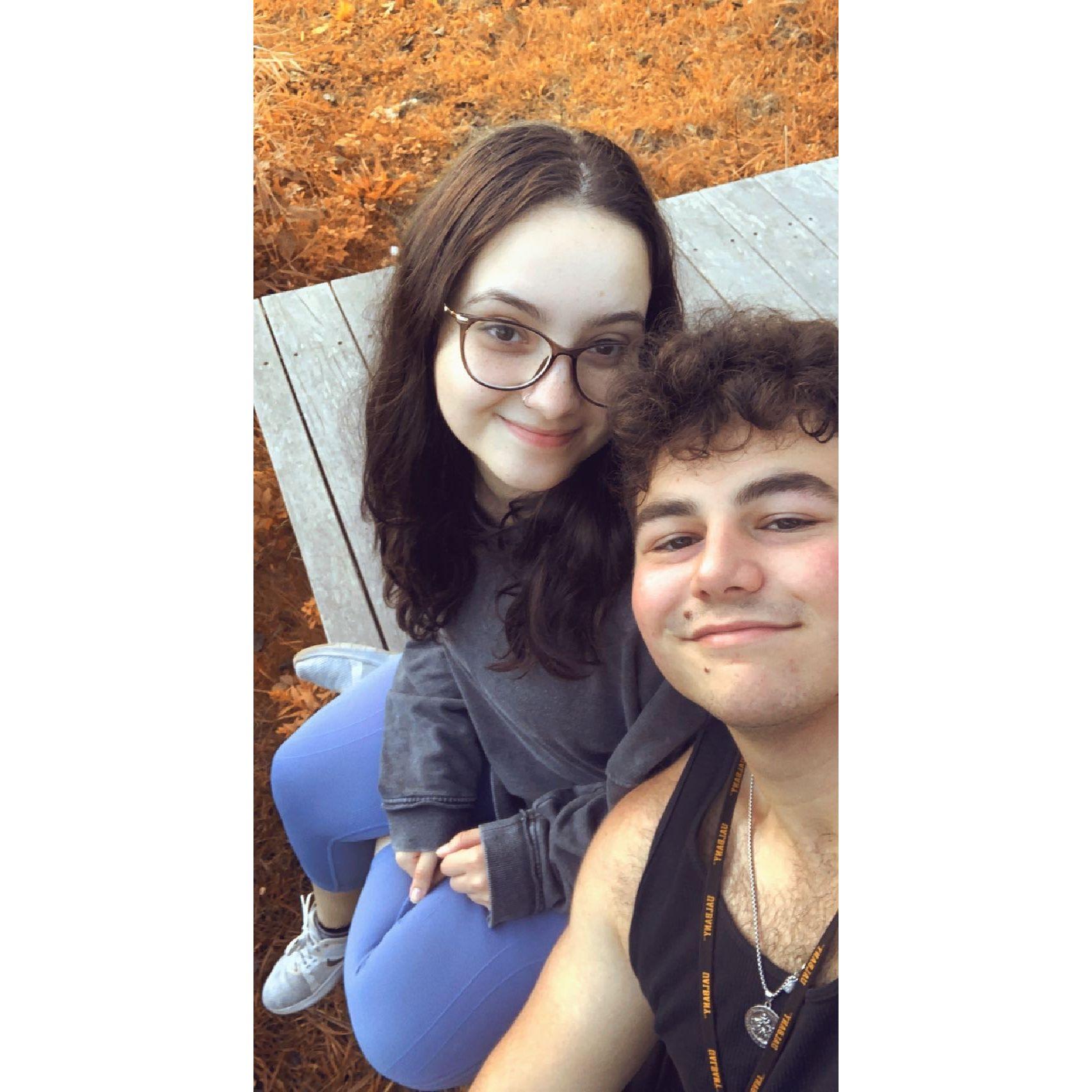 This was taken at our go to spot on campus, Matt would propose in the exact same spot in three years.