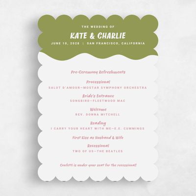 Green Scalloped Wedding Program - Key West