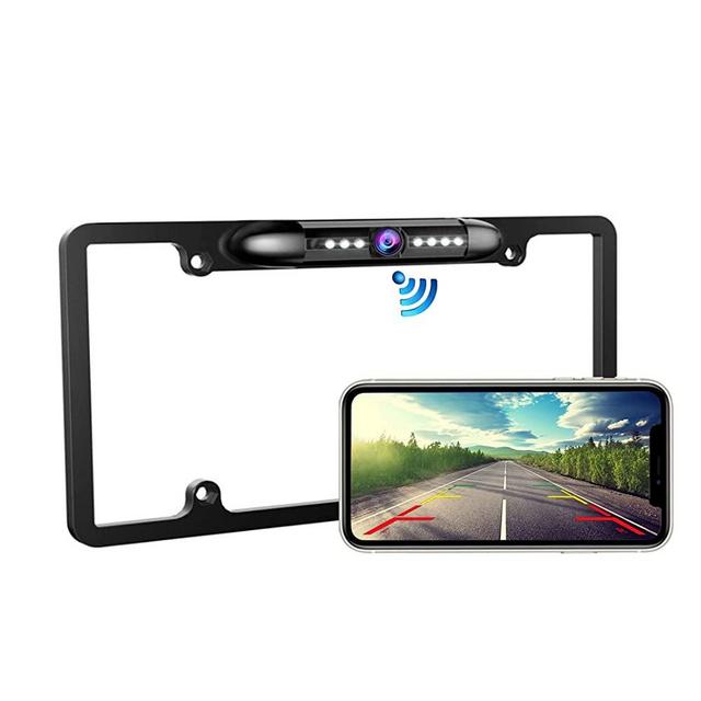 Casoda 2022 Latest Wireless License Plate Backup Camera, Crystal Clear View Strong Signal Infrared Night Vision Suitable for Car SUV, Easy to Install