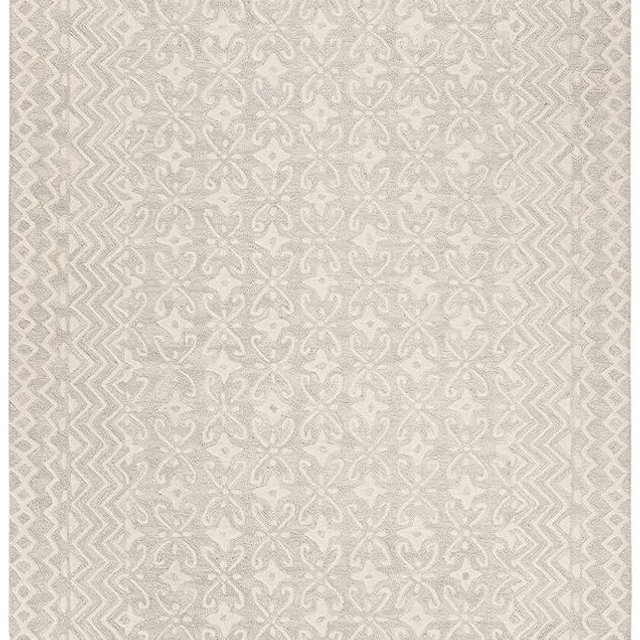 SAFAVIEH Blossom Collection Accent Rug - 2' x 3', Grey & Ivory, Handmade Wool, Ideal for High Traffic Areas in Entryway, Living Room, Bedroom (BLM114F)