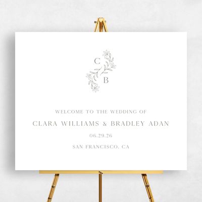 Dark Sage, White Wedding Sign - Creston Landscape