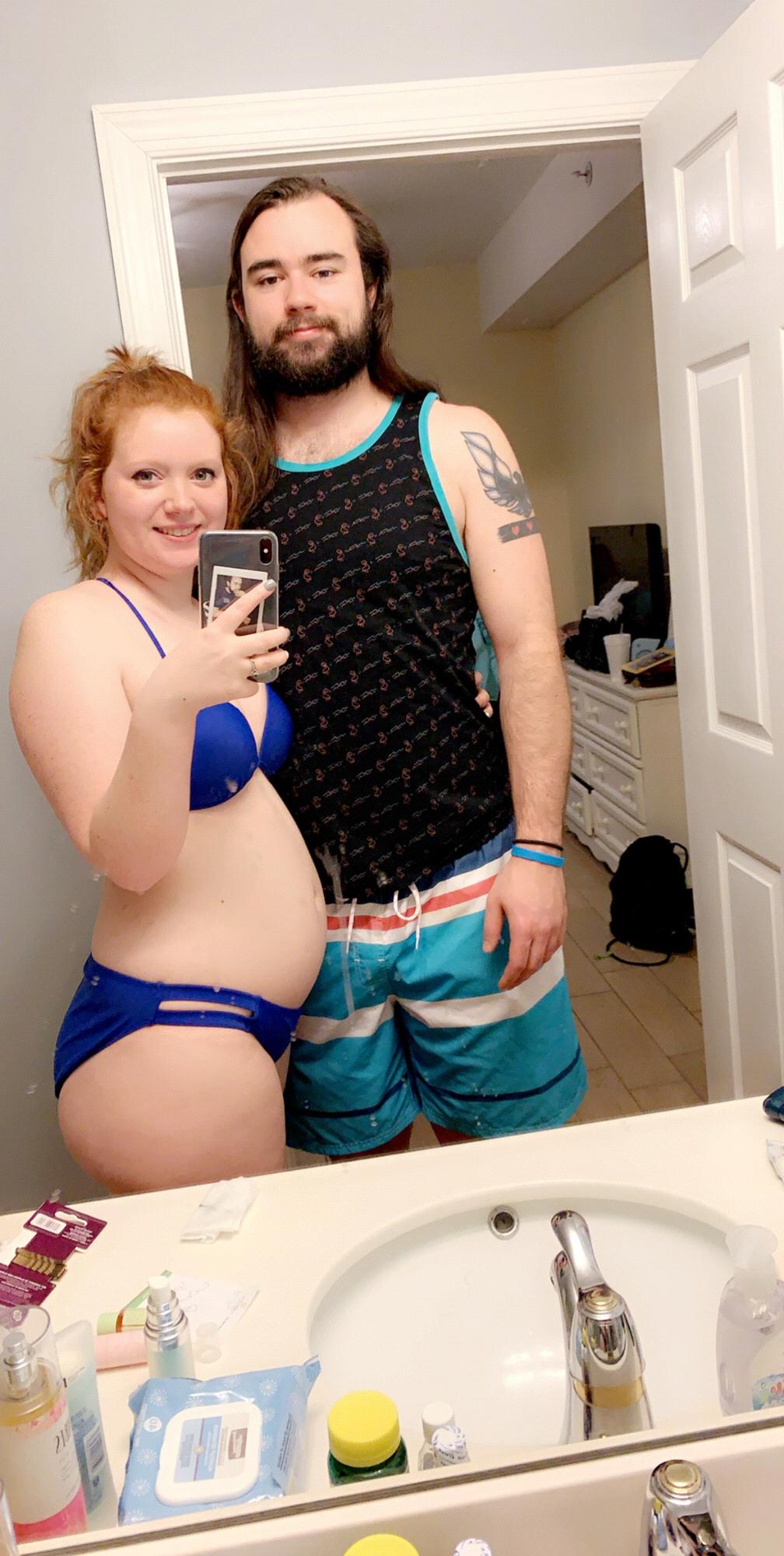 Right before a swim in the ocean!