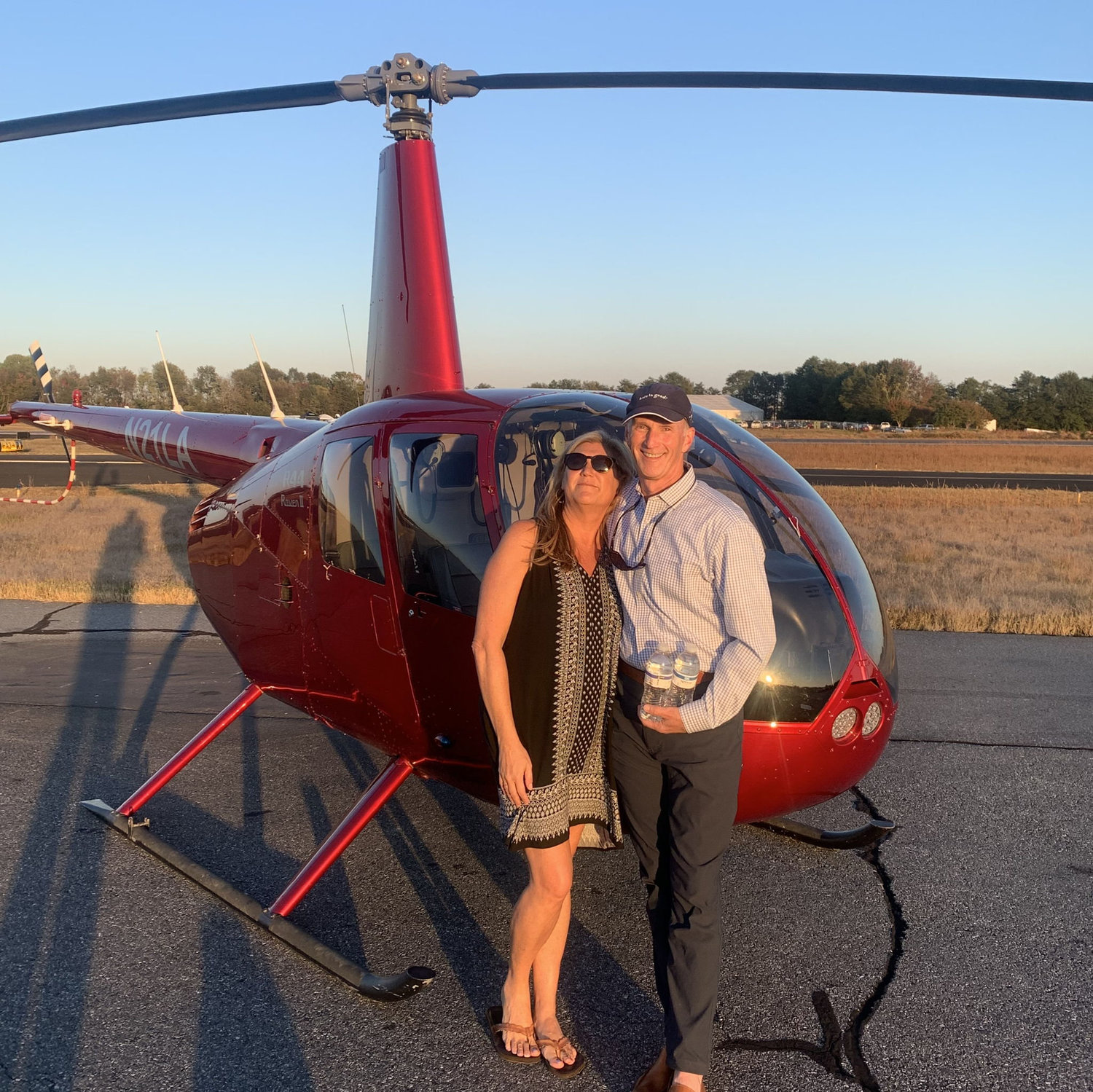 Our first real date- a sunset helicopter ride over Paris Mountain & Greenville, SC