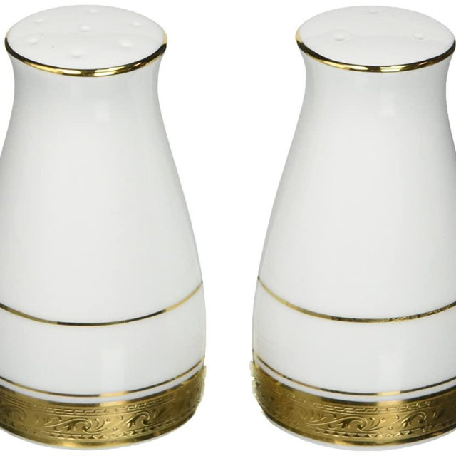 Noritake Crestwood Gold Salt & Pepper Shakers