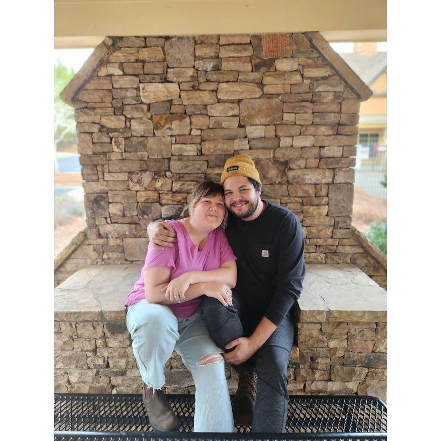 Cuddlin in the cold breeze.