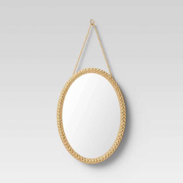 10" x 14" Oval Metal Novelty Mirror Brass - Opalhouse™