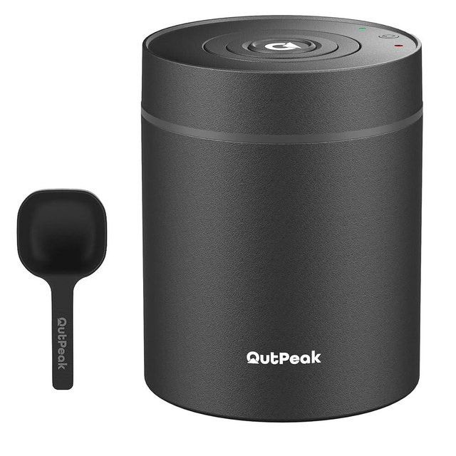 OUTPEAK Neo 2025 Kilo Auto Vacuum Coffee Canister, 1.5L Capacity for 17.6oz of Coffee Beans, One-Button Operation, Stainless Steel Coffee Storage Container with Scoop (Barista Champion's Choice)