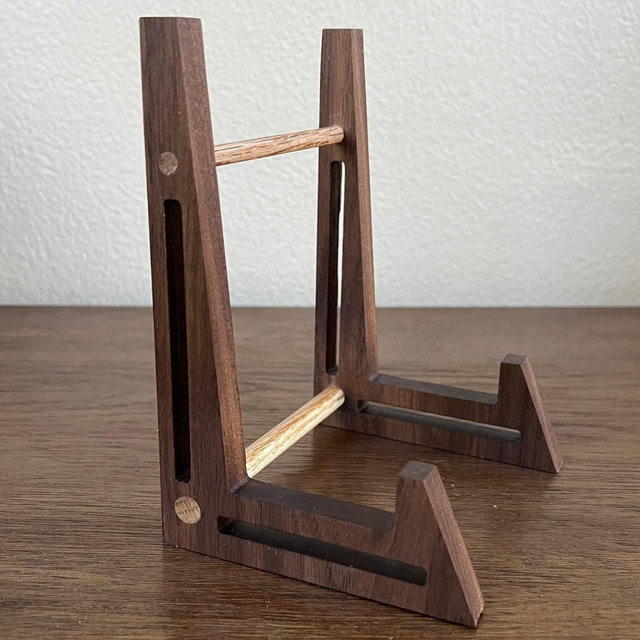Extra Large Custom-made Modern Style Walnut Wood Plate Picture Stand Easel, Plate Stand, Plate Easel, Display Stand, Wood Easel
