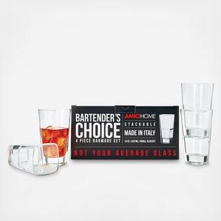 Bartender's Choice Palladio Quadro Highball Glass, Set of 4