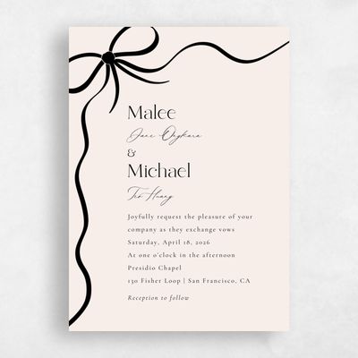 Linen, Beige Wedding Invitation - Alba Classic