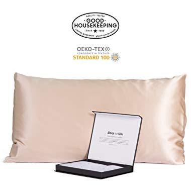 Fishers Finery 30mm 100% Pure Mulberry Silk Pillowcase Good Housekeeping Quality Tested (Taupe, K)
