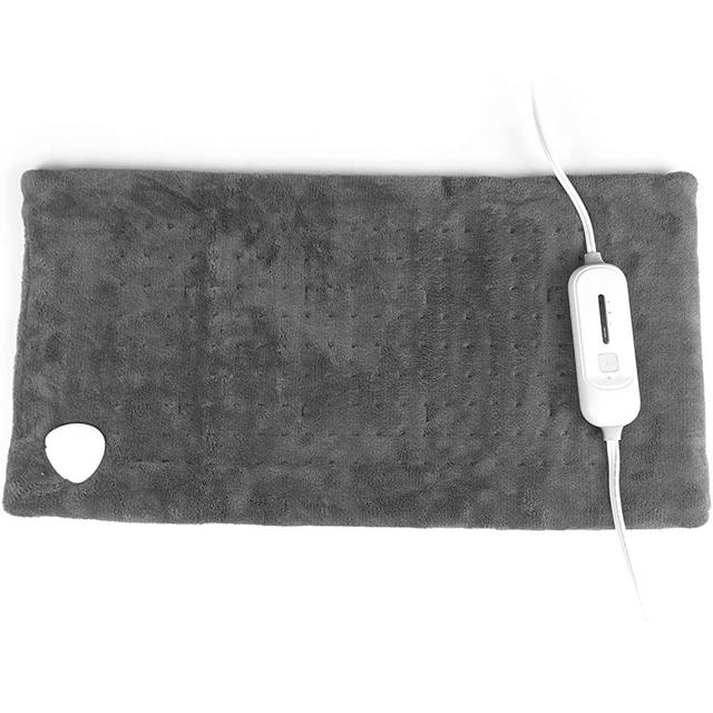 SUNAID Electric Heating Pad for Back Pain Relief 12"x24", 3 Heat Settings, 9' Cord, Moist Heating Option (Gray)