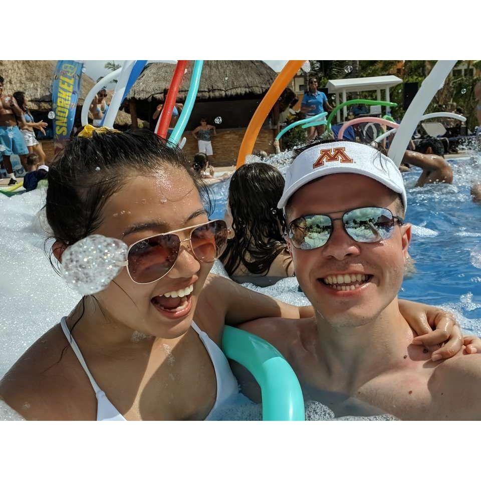 May 2019: Foam party in Cancun