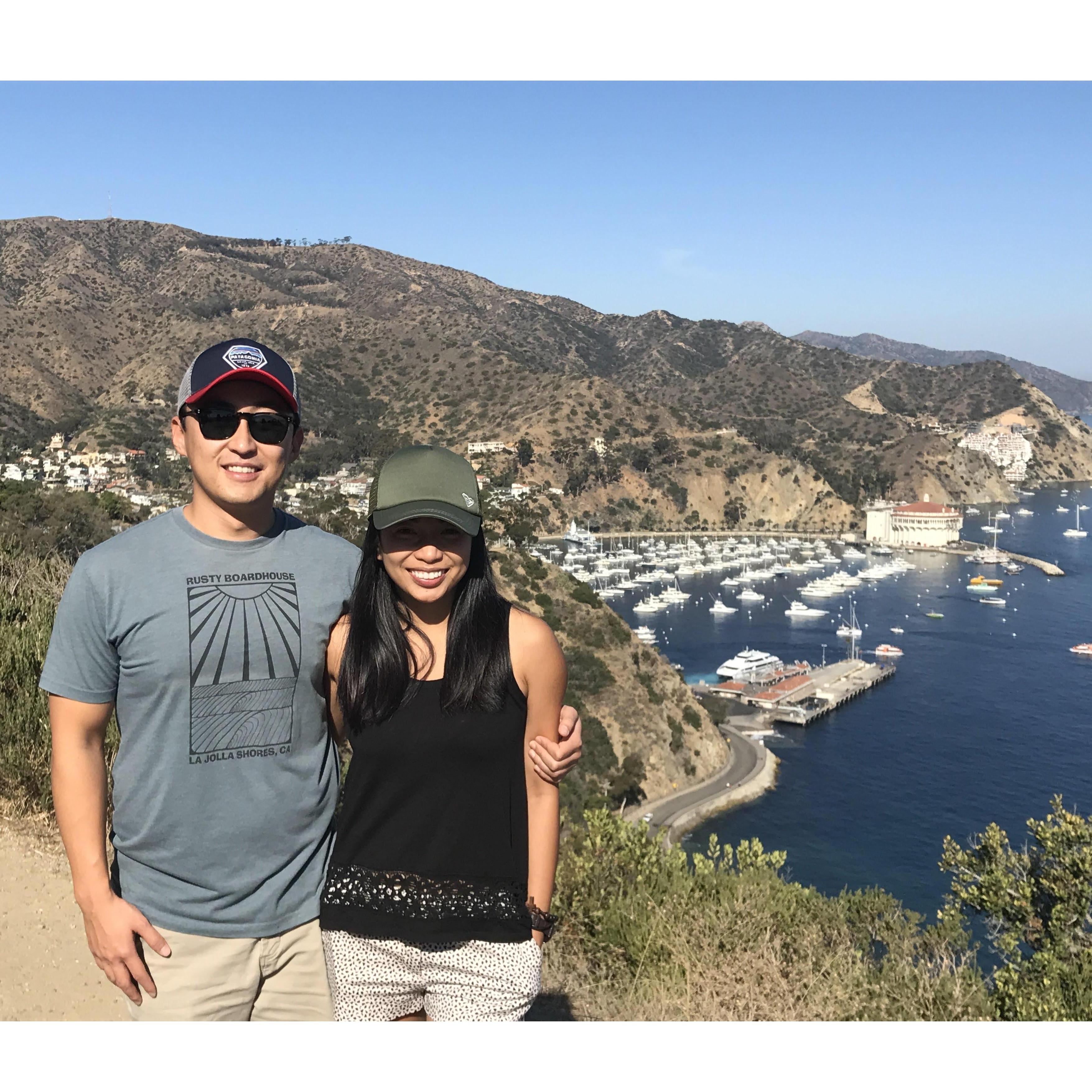 At Catalina Island, our first out-of-town trip.