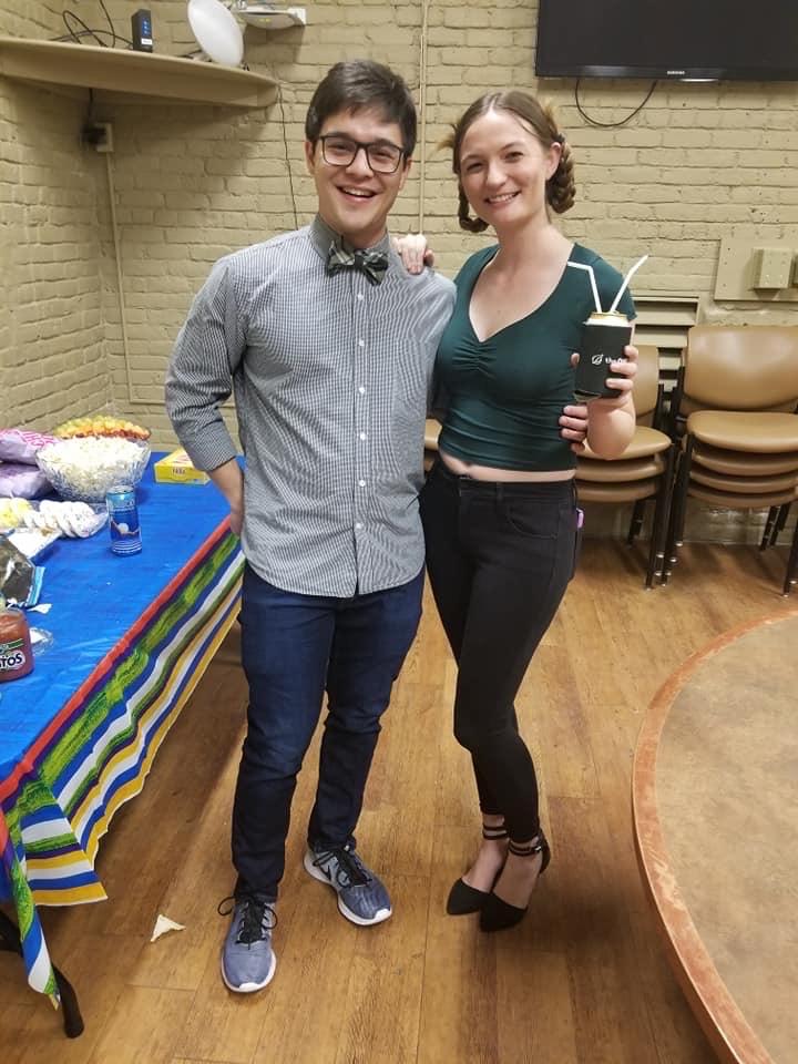 Med student costume party, Evelyn is dressed as a UTI!