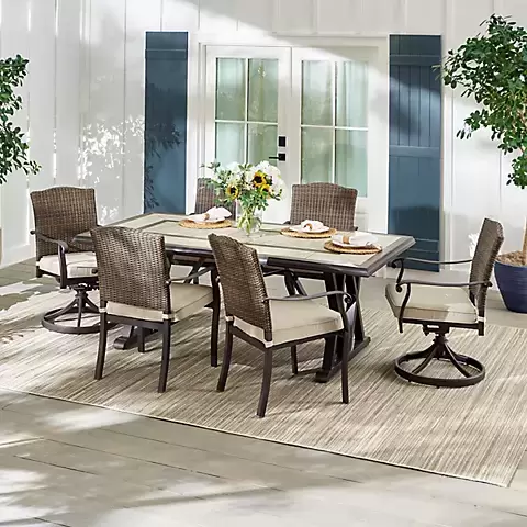 Berkley Jensen Rockport 7-Pc. Wicker Dining Set