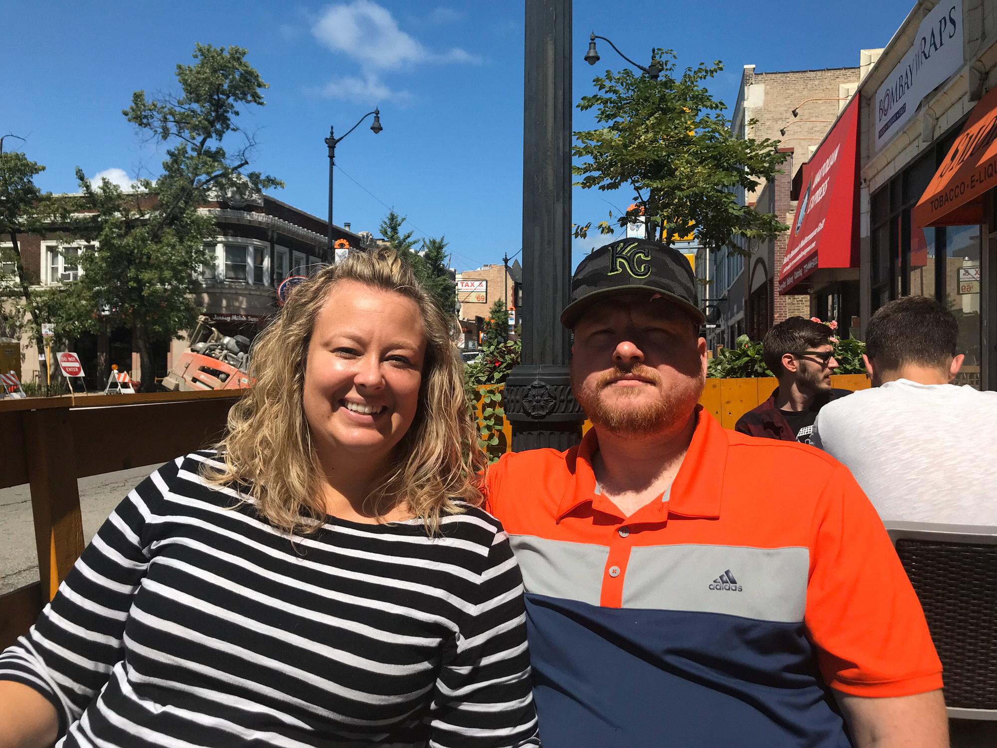 Enjoying lunch in Chicago