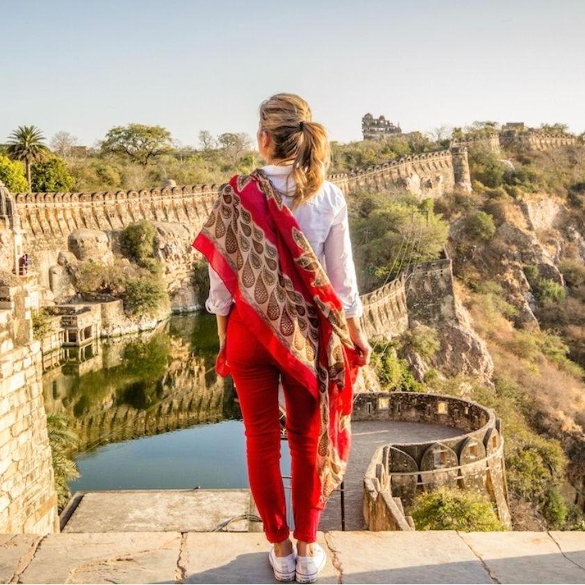 One pair of jeans and a couple pairs of light pants, and 1 pait of leggings wear with the tunic or saree. 1 pair of sunglasses, Comfy close toed shoes and 1 pair of sandles.