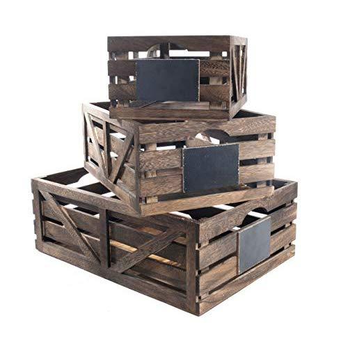 Premium Home Wooden Crates: Home Décor Wood crates for Display, Wooden Boxes for Crafts, Decorative Wooden Crate, Wood Box Storage Crate, Wooden Basket centerpieces for Home, Rustic Bathroom décor