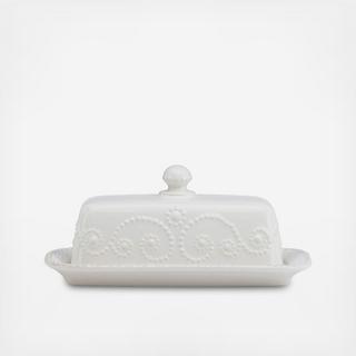 French Perle Covered Butter Dish