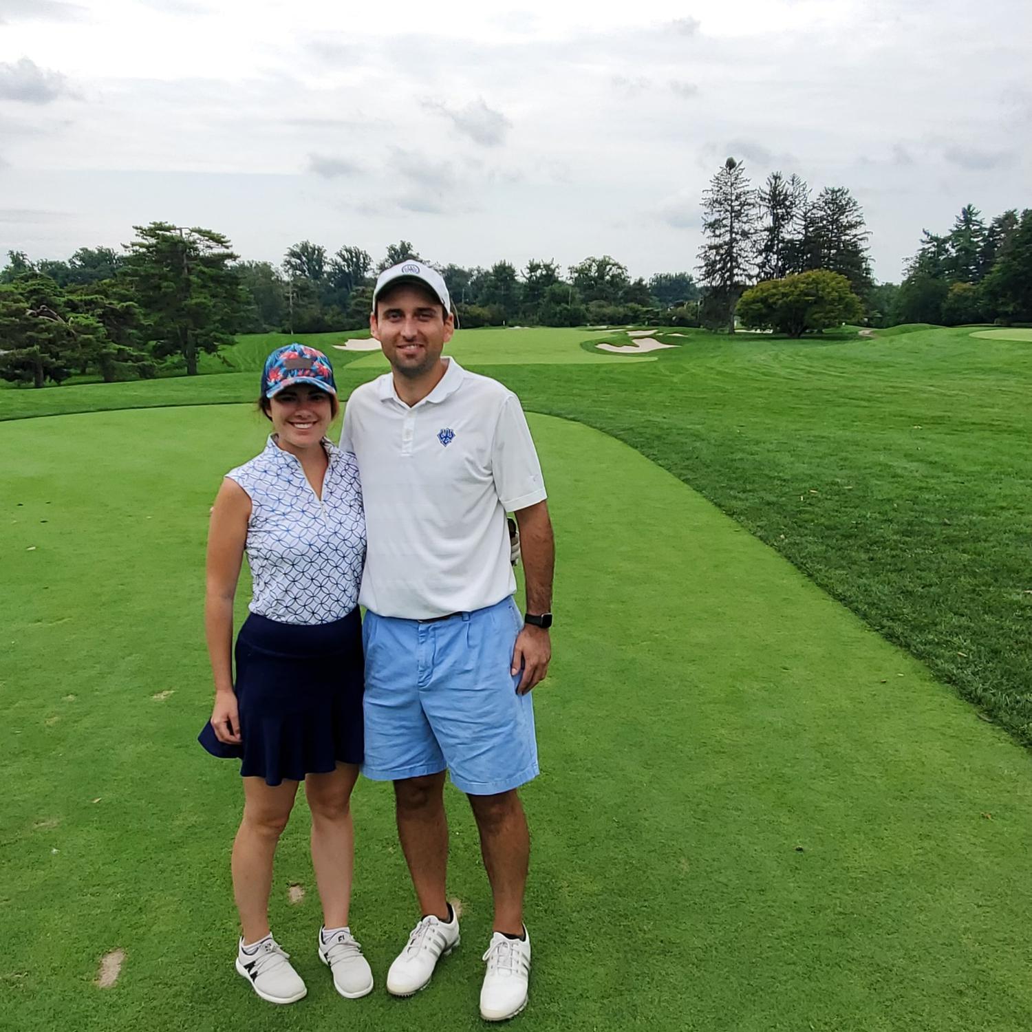 Joey schools Kaley at golf at the iconic Merion Golf Club