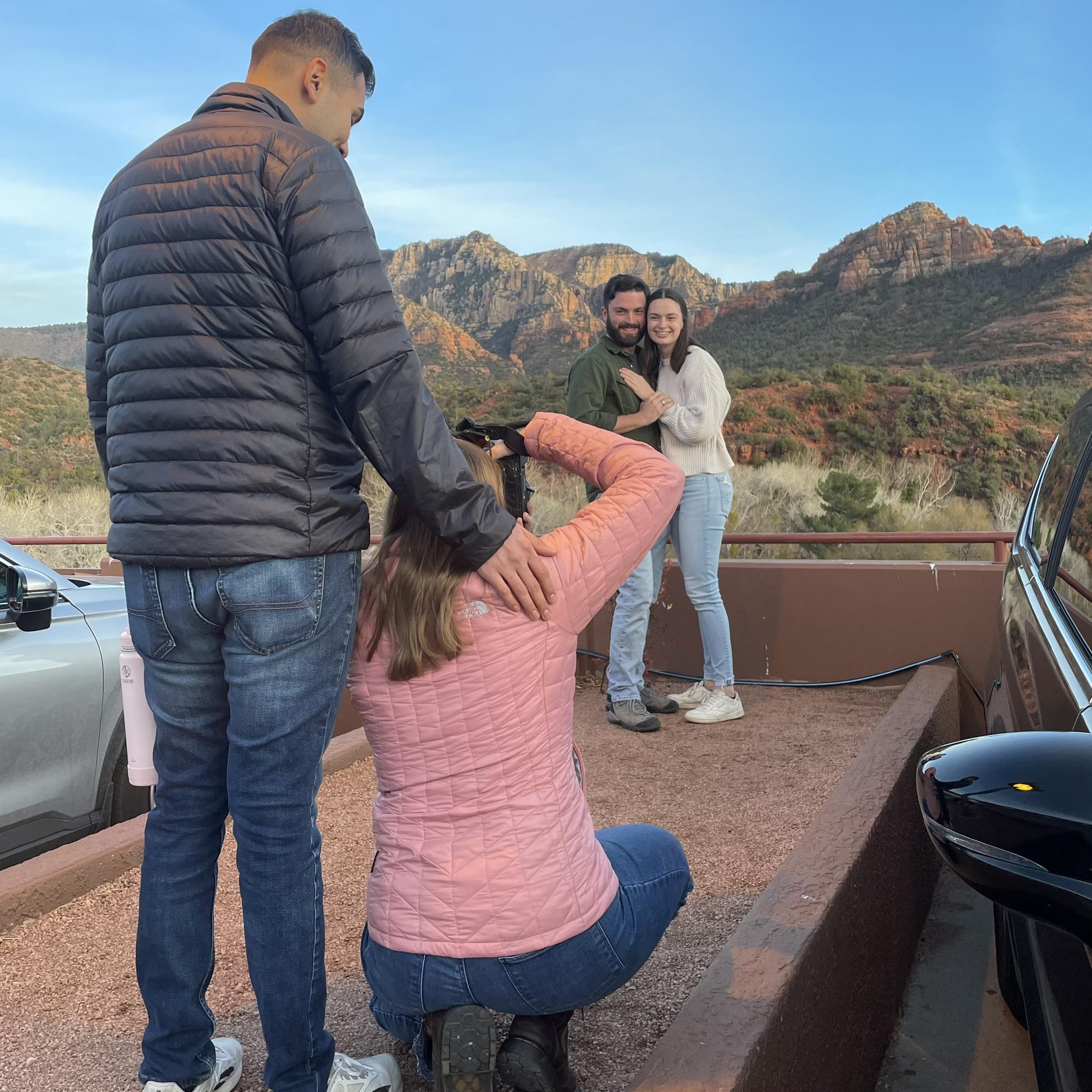 Behind the scenes of engagement photos!