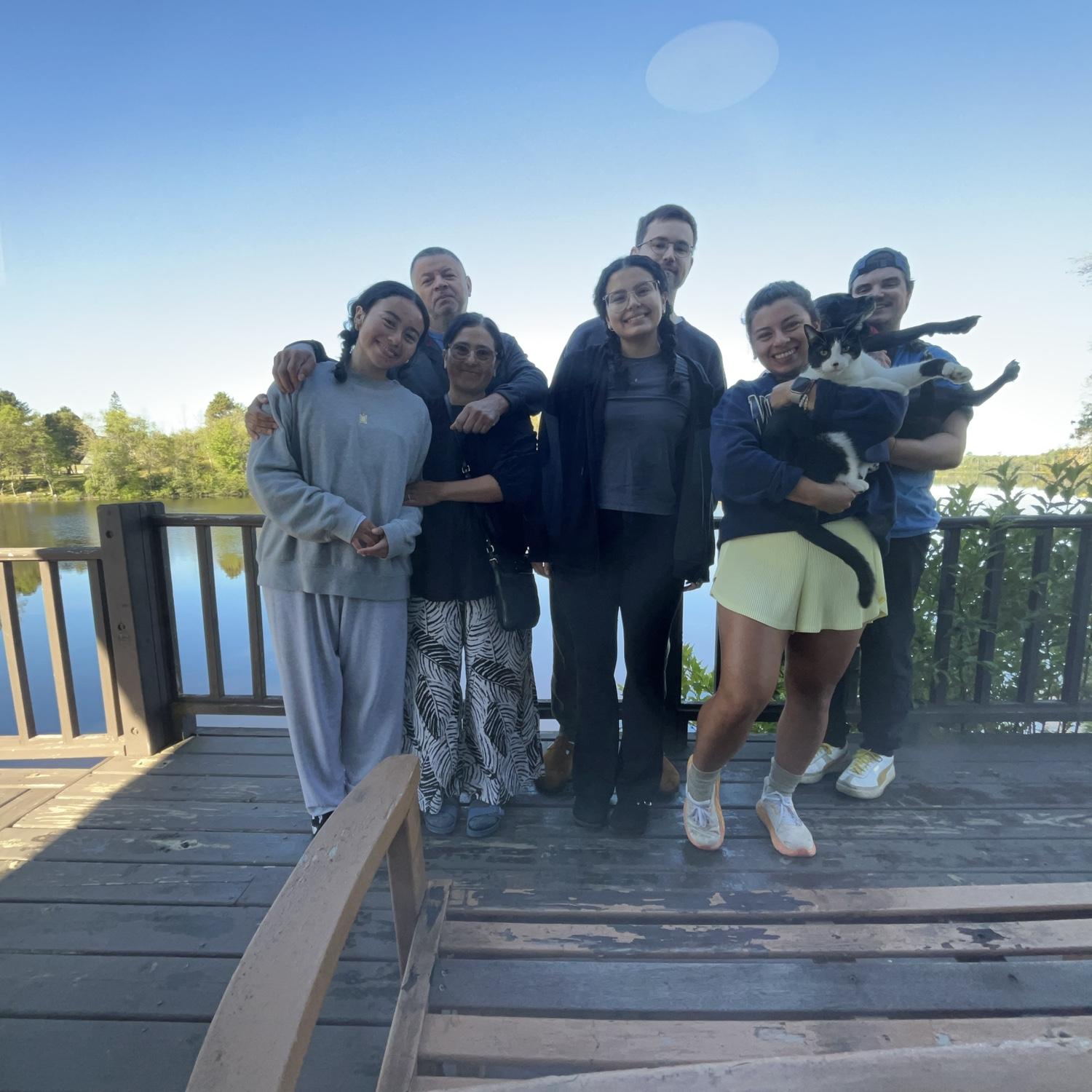 Fam pic up north including sparky and Lucas!
Introducing Roger(Nathalie’s dad) and Sandra (Nathalie’s mom) by Rebeca on the left.