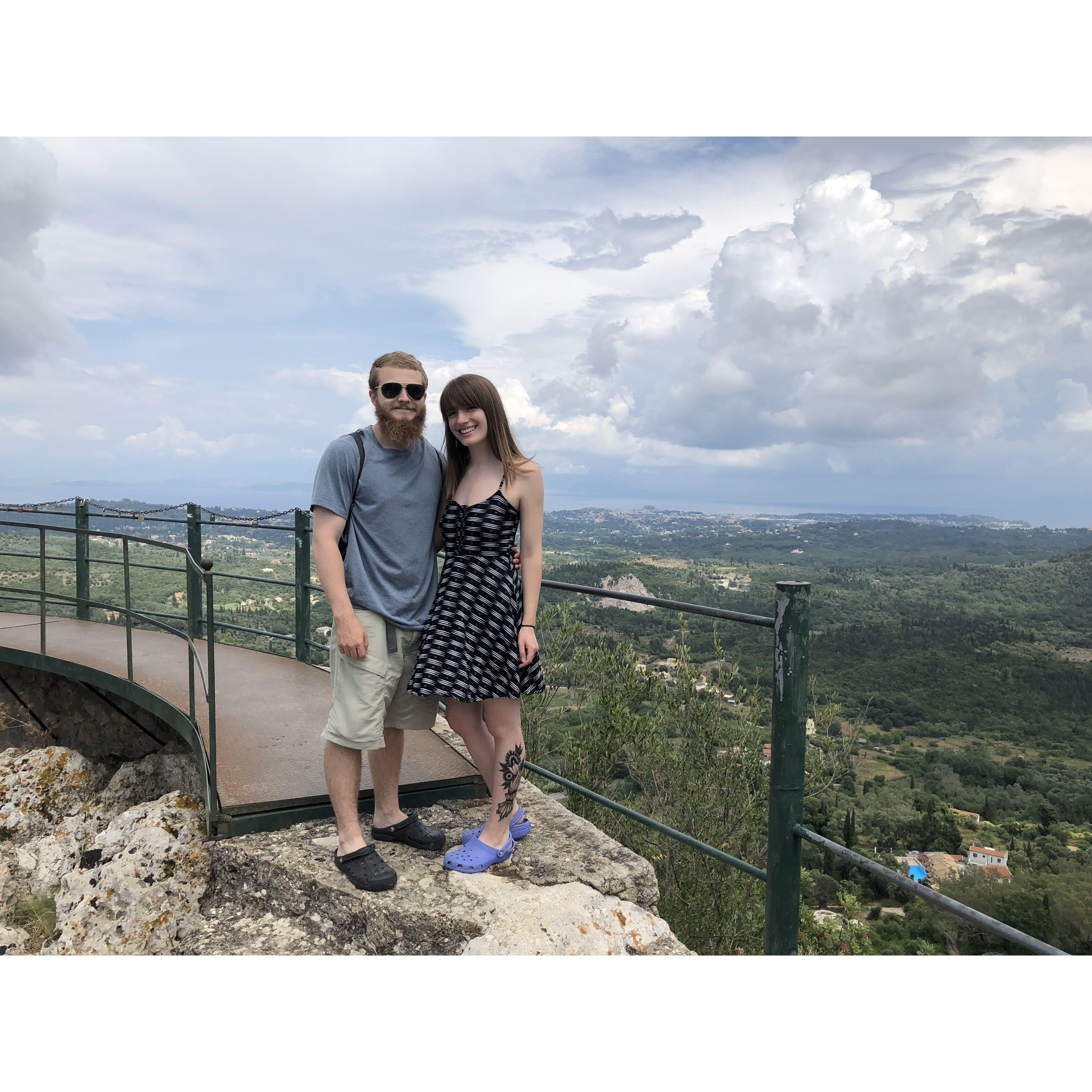 The tip top of Pelekas on the island of Corfu. Thaine's dad stayed in that very town over 30 years before and we had no idea!