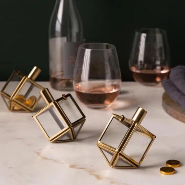 Talia Mini Dreidel Terrarium - Gold