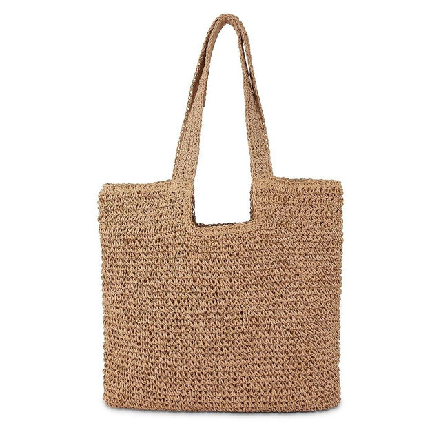 COZYOFFI Straw Beach Tote Bag: Large Summer Boho Woven Bags - Rattan Handmade Shoulder Handbags for Women