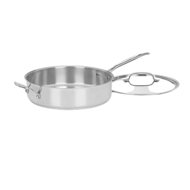 Chef's Classic™ Stainless 5.5 Quart Sauté Pan with Helper Handle & Cover