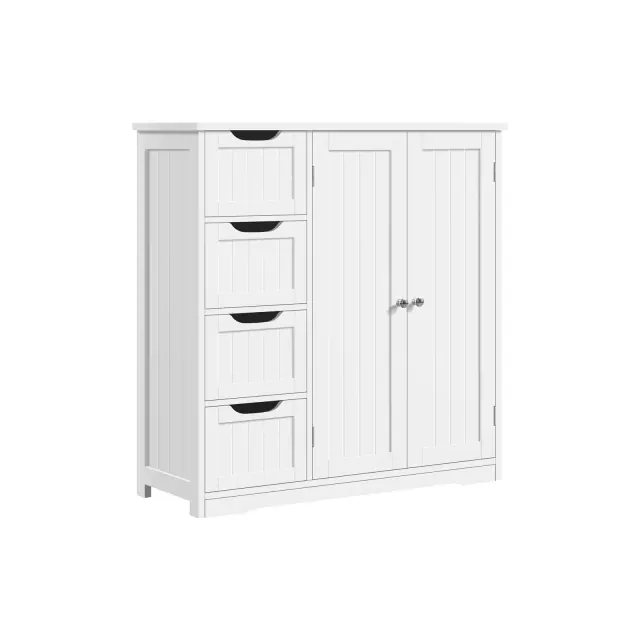 Yaheetech Wooden Bathroom Storage Cabinet Slide Floor Cabinet, White