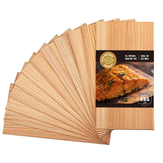 Langxinese Bigger 12 PK, Cedar Planks for Grilling Salmon,11"x 5.75" Better Smoking, Add Best Smoky Flavor to Salmon, Veggies, Restaurant Quantity