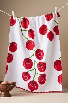 Phthalo Ruth Tomato Cotton Dish Towel