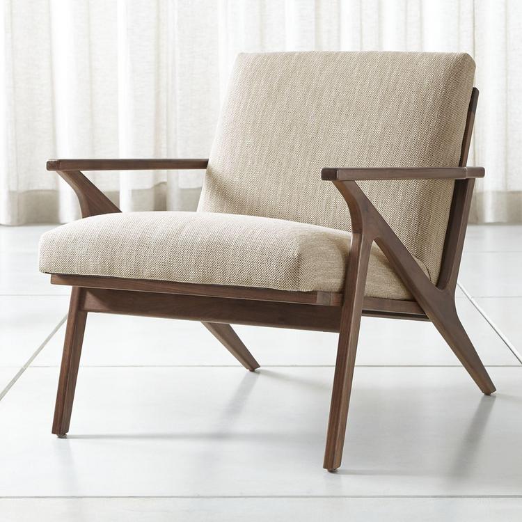 Cavett Leather Wood Frame Chair Zola