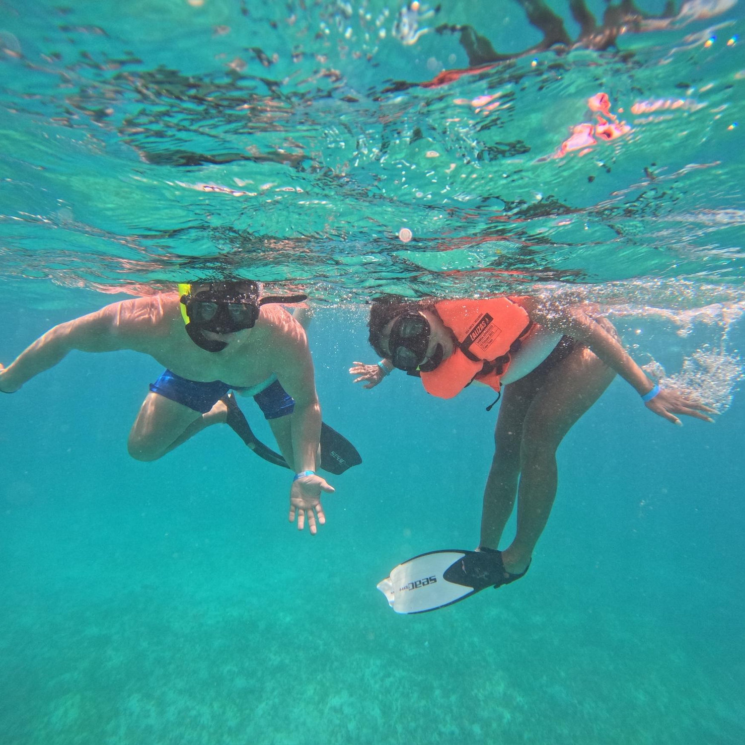 Kim’s first time snorkeling in Sint Maarten