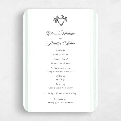 White Rounded Wedding Program - Seychelles