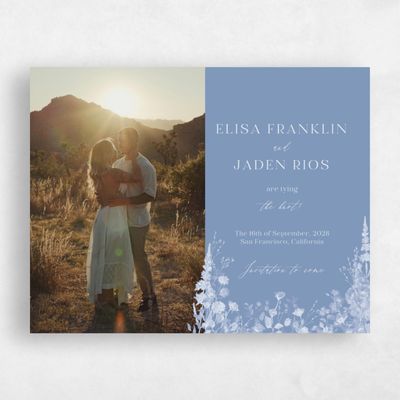 Denim Blue Wedding Save the Date - Harley Photo