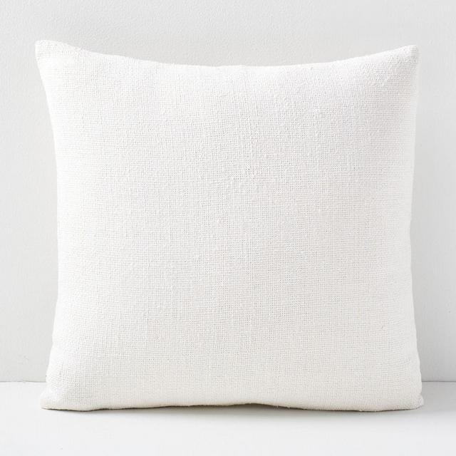 Silk Handloomed Pillow Cover, Stone White, 20"x20", Set of 2