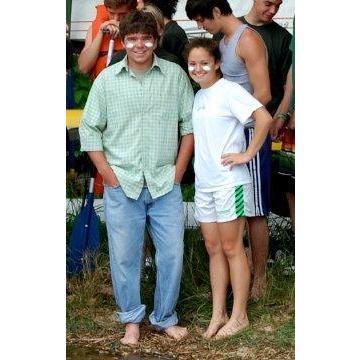 Our first photo during that green and white day so long ago! Go White team!