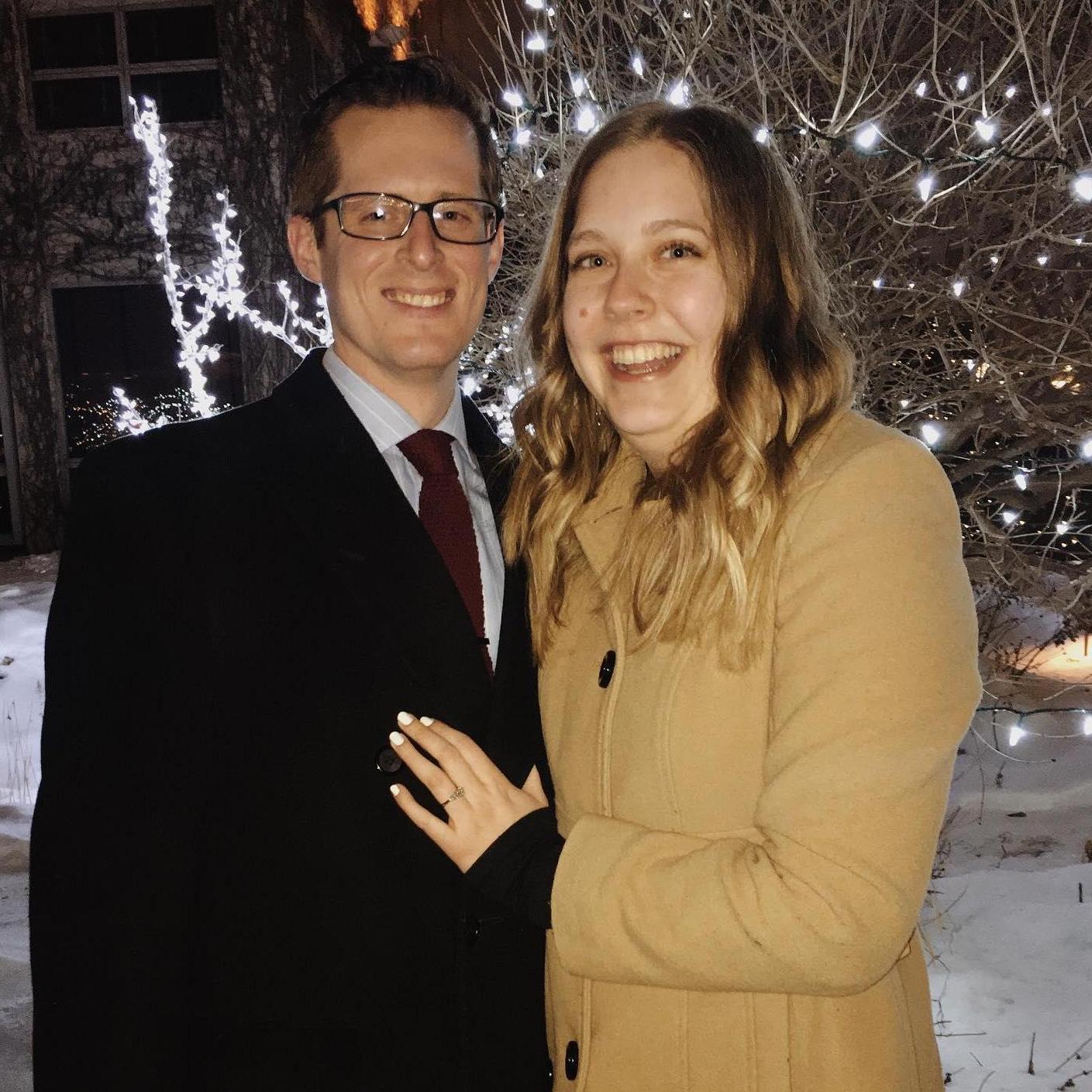 Moments after we got engaged in Rice Park!