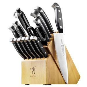 HENCKELS Premium Quality 15-Piece Knife Set with Block, Razor-Sharp, German Engineered Knife Informed by over 100 Years of Masterful Knife Making, Lightweight and Strong, Dishwasher Safe