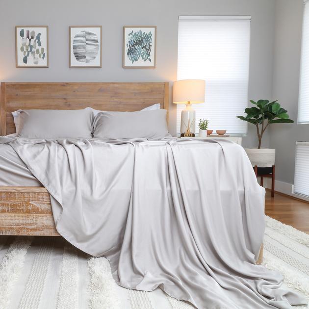 Queen Bamboo Sheet Set (Gray Sky)