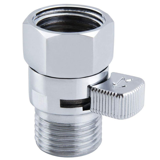 Shower Valve, Aomasi Brass Constructed Shut Off Valve Gate Flow Rate Regulator Water Flow Controller Universal Shower Head Hose Switch with Lever Handle Chrome