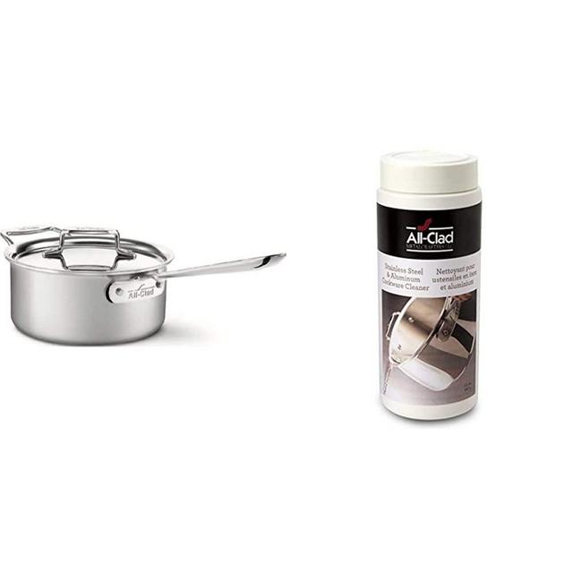 All-Clad allclad bd55203, 3-quart, Stainless Steel & 00942 Cookware Cleaner and Polish, 12-Ounce