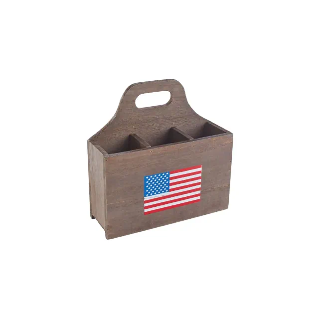 The Lakeside Collection Wooden Americana Serving Collection - Flatware Caddy
