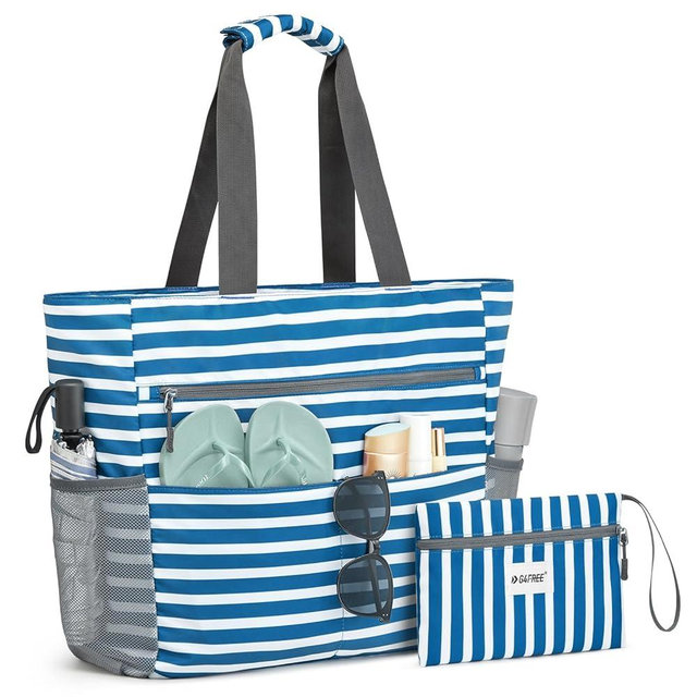 G4Free Beach Bag, Waterproof Sandproof Beach Tote Bag, Large Capacity Foldable for Women