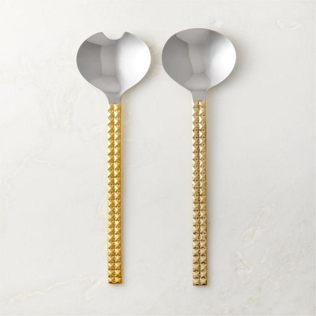 Westwood Brass and Stainless Steel Salad Servers Set of 2